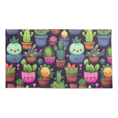 Kawaii Cactus Kussenslopen (Achterkant-Links)