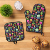 Kawaii Cactus Ovenwant Set (Top down)