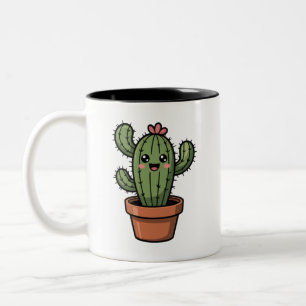 Kawaii Cactus Tweekleurige Koffiemok