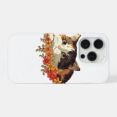 Kawaii Calico Cat Floral Peeking Art (Verso Horizontal)