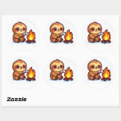 Kawaii Campfire Sloth Sticker (Vel)