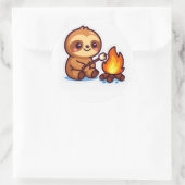 Kawaii Campfire Sloth Sticker (Tas)