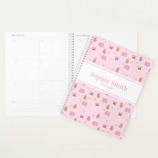 "Kawaii Campus" Preppy Personalized Planner (Devant avec enveloppe)