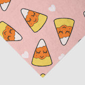Kawaii Candy Corn en Heart Pattern Pink Tissuepapier (Detail)