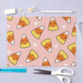Kawaii Candy Corn en Heart Pattern Pink Tissuepapier (Craft)