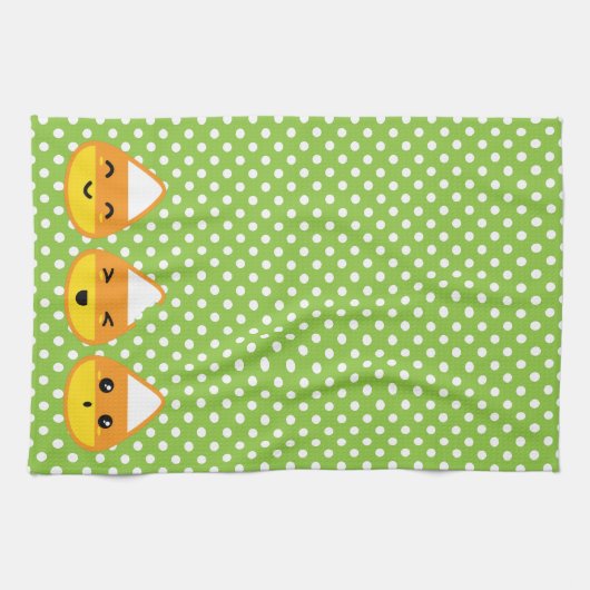 Kawaii Candy Corn Kitchen Towel Theedoek (Horizontaal)