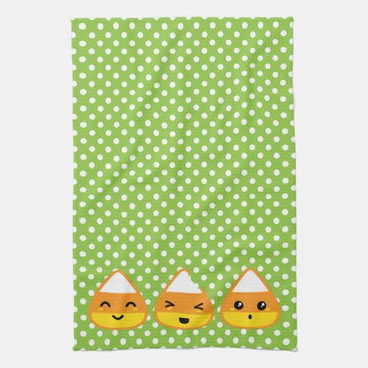 Kawaii Candy Corn Serviette de cuisine (Vertical)