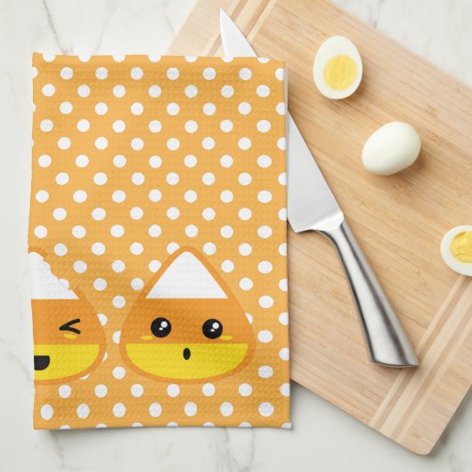 Kawaii Candy Corn Serviette de cuisine (Quart Plié)