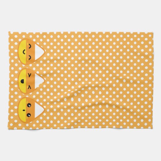 Kawaii Candy Corn Serviette de cuisine (Horizontal)