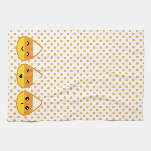 Kawaii Candy Corn Serviette de cuisine (Horizontal)