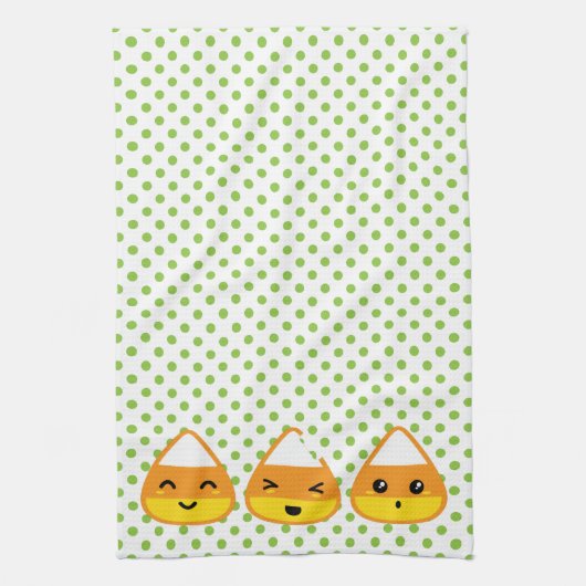 Kawaii Candy Corn Serviette de cuisine (Vertical)