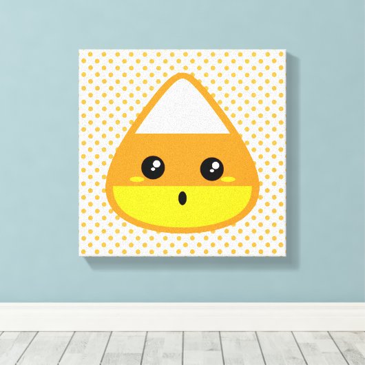 Kawaii Candy Corn Wrapped Canvas Afdruk (Insitu (Houten vloer))
