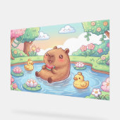 Kawaii capy in a pond (Angle)