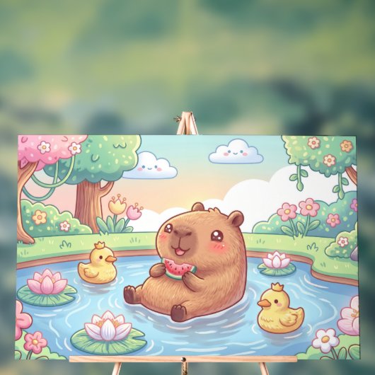 Kawaii capy in a pond (Neutre)