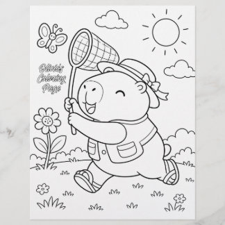 Kawaii Capybara Aangepaste Kleurplaat
