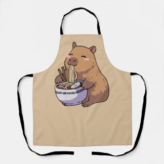 Kawaii Capybara Eet Ramen Noedels Anime Kunst Schort