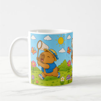 Kawaii Capybara Vlinder Custom Naam Mok