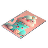Kawaii carnet de crème glacée rose (Côté gauche)