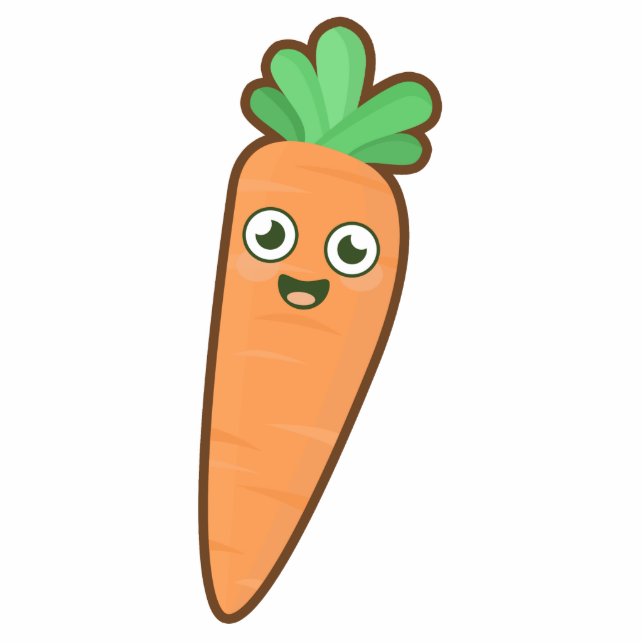 Kawaii Carrot Staand Fotobeeldje (Voorkant)