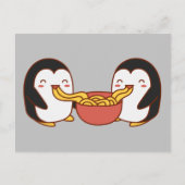 Kawaii Cartoon Eating Noodles Briefkaart (Voorkant)