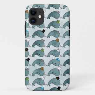 Kawaii Cartoon Grunge Narwhals petten telefooncase iPhone 11 Hoesje