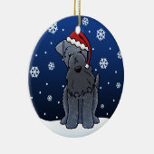 Kawaii Cartoon Kerry Blue Terrier Kerstmis Keramisch Ornament (Rechts)