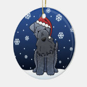 Kawaii Cartoon Kerry Blue Terrier Kerstmis Keramisch Ornament (Links)