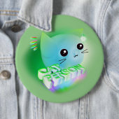 Kawaii Cartoon Kitten Button (In situ)