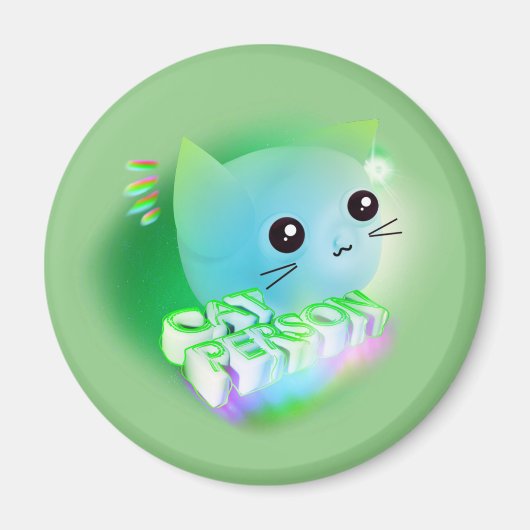 Kawaii Cartoon Kitten Magneet (Voorkant)