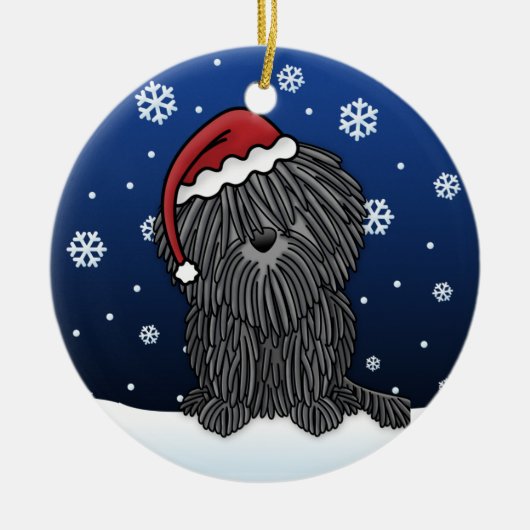 Kawaii Cartoon Puli-kerstversiering Keramisch Ornament (Voorkant)