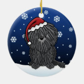 Kawaii Cartoon Puli-kerstversiering Keramisch Ornament (Achterkant)