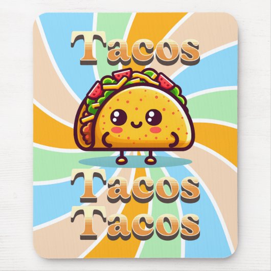 Kawaii Cartoon Tacos Muismat (Voorkant)