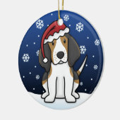 Kawaii Cartoon Treeing Walker Coonhound Kerstmis Keramisch Ornament (Links)