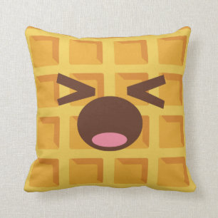 Kawaii Cartoon Waffle Sleeping Cute Breakfast Kussen