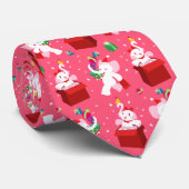Kawaii Cartoon X-mas White Elephant Stropdas (Opgerold)
