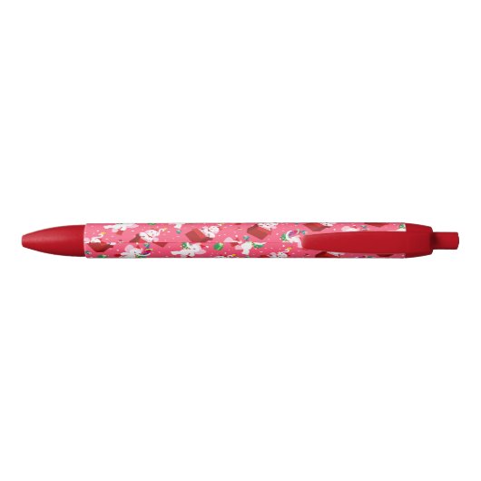 Kawaii Cartoon X-mas White Elephant Zwarte Inkt Pen (Achterkant)
