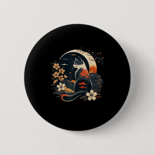 Kawaii Cat Anime Japanese Funny Art Mannen Vrouwen Ronde Button 5,7 Cm