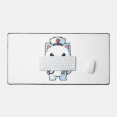 Kawaii Cat as a Nurse Bureaumat (Keyboard & Muis)