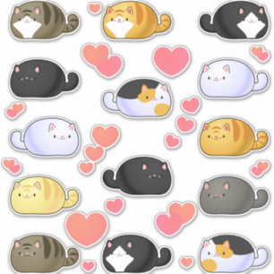 Kawaii Cat Assortiment Vinyl Stickers