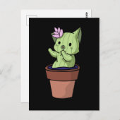 Kawaii Cat Cactus Gardening Cute Kitten Briefkaart (Voorkant / Achterkant)