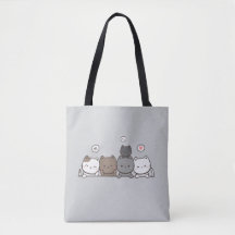 Kawaii Cat Canvas tas – onderdeel van de bijpassen
