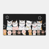 Kawaii Cat Desk Mat - Décor de bureau ou de jeu (Recto)