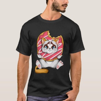 Kawaii Cat Donut Anime Lover Otaku Schattige Cat L T-shirt