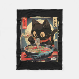 Kawaii Cat Eating Ramen Noodles Anime Gift Meisjes Fleece Deken
