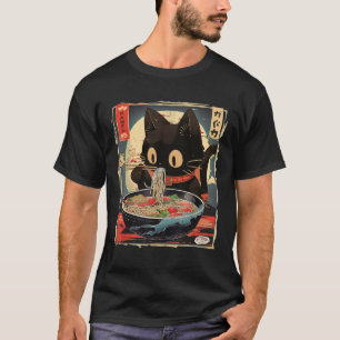 Kawaii Cat Eating Ramen Noodles Anime Gift Meisjes T-shirt