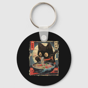 Kawaii Cat Eating Ramen Noodles Japans M Sleutelhanger