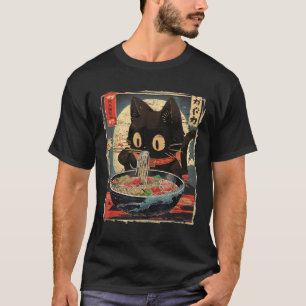 Kawaii Cat Eating Ramen Noodles  Japans M T-shirt
