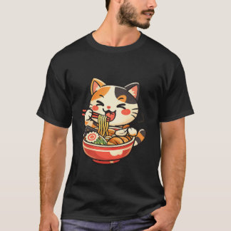Kawaii Cat Eating Ramen Shirt – Cute Japanese Cat 