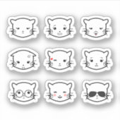Kawaii Cat Emoji 2 Sticker (Voorkant)