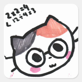 Kawaii Cat Emoji van Eisley Vierkante Sticker